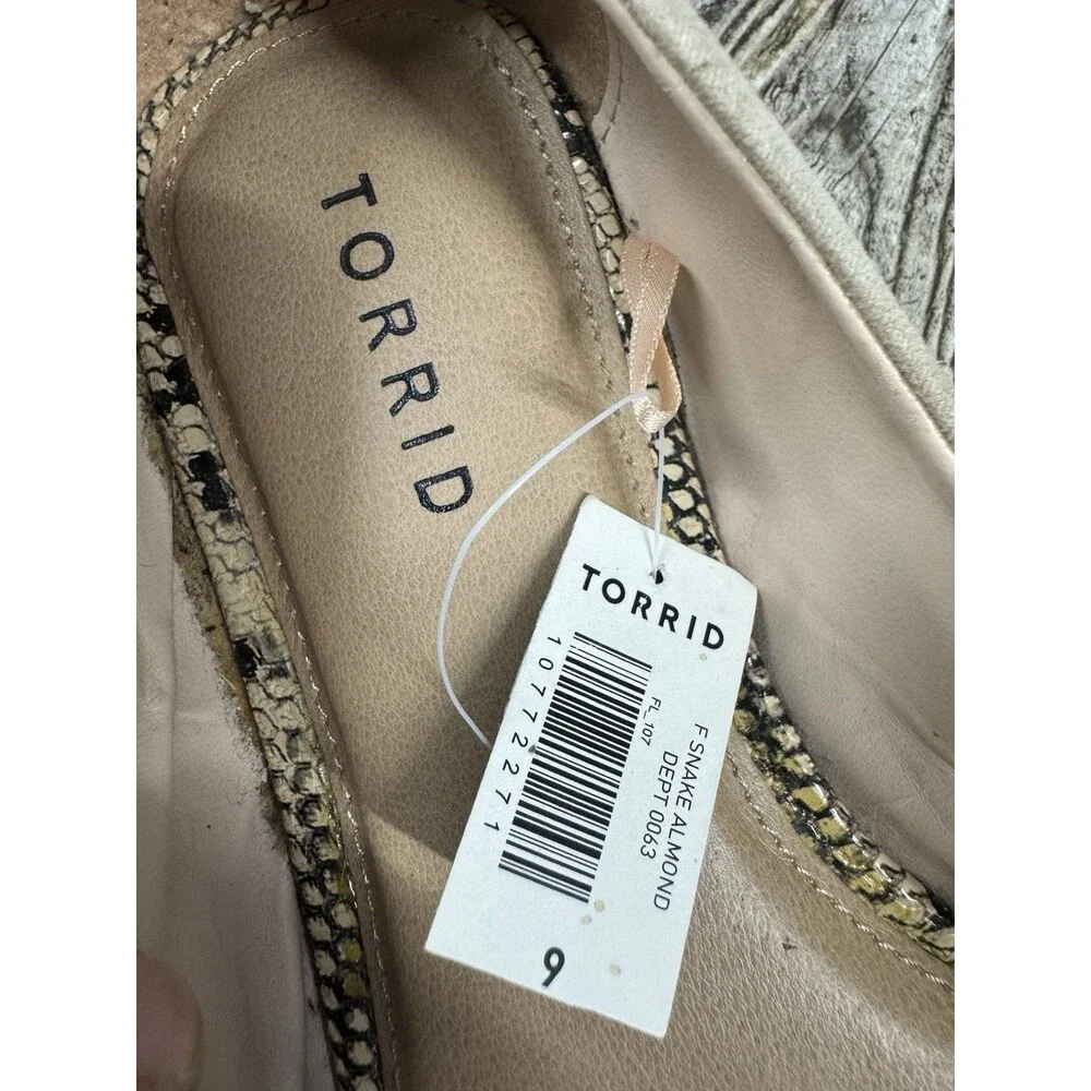 Torrid Faux Suede Ballet Flats Snake Almond 9 Wide Width